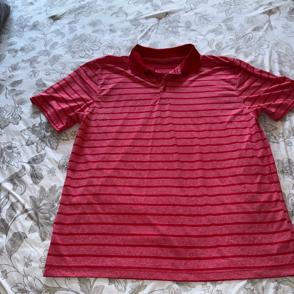 Beverly Hills Polo Club Red Striped Short-Sleeve Polo